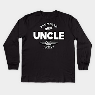 New Uncle - Promoted to uncle est. 2020 Kids Long Sleeve T-Shirt